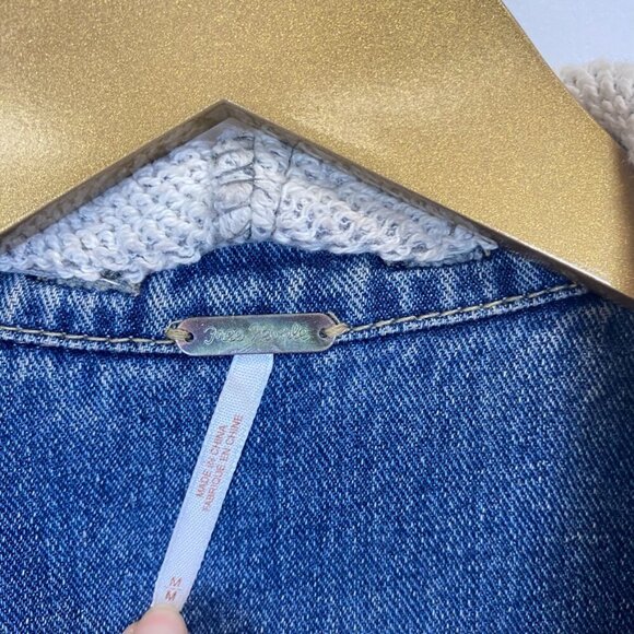 Free People Distressed Denim Jean Jacket - Picture 5 of 16